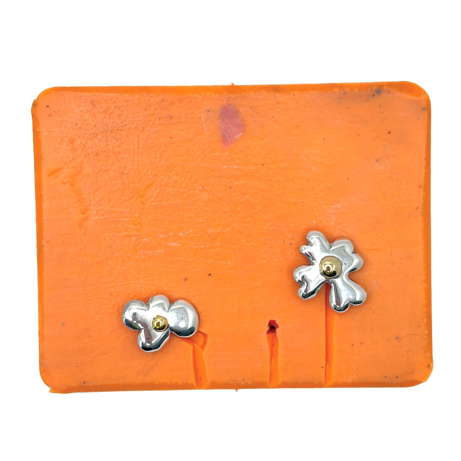 Daisy III, Daisy IV, earrings, sterling silver, brass, 2022