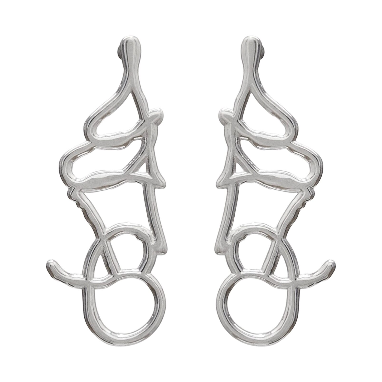Numbers, earrings, sterling silver, 2019