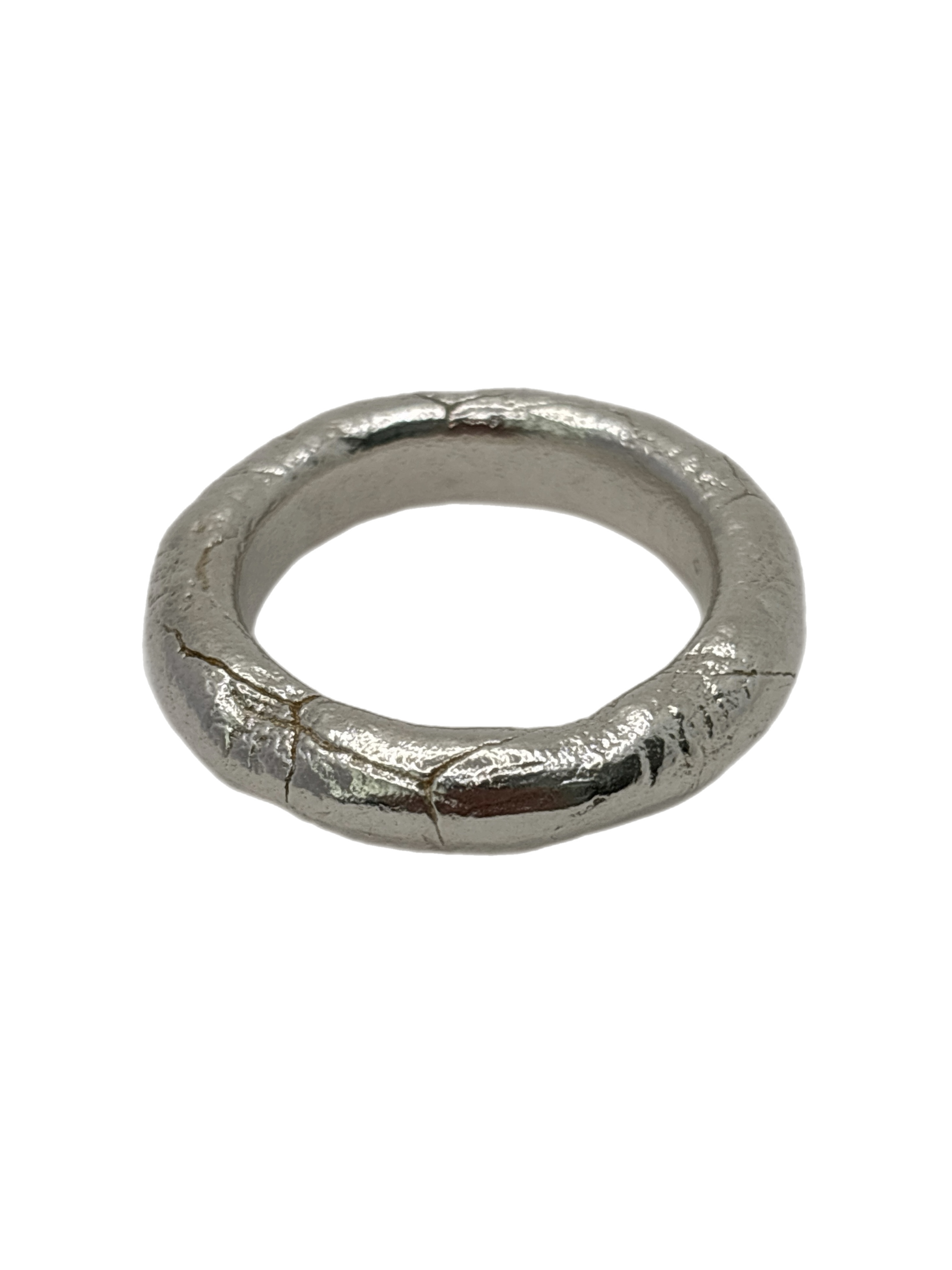 Fault line, wedding band, sterling silver, 2025