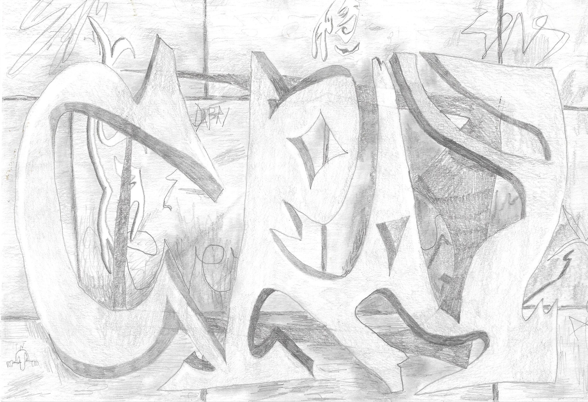 Crazy, graphite on paper, 15x21cm, 2017