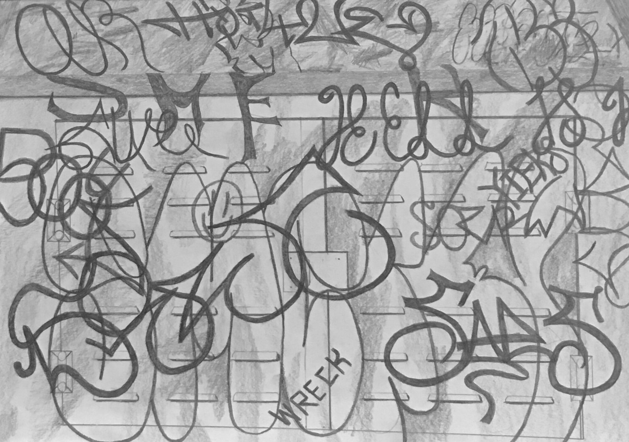 Wall, graphite on paper, 21x30cm, 2018