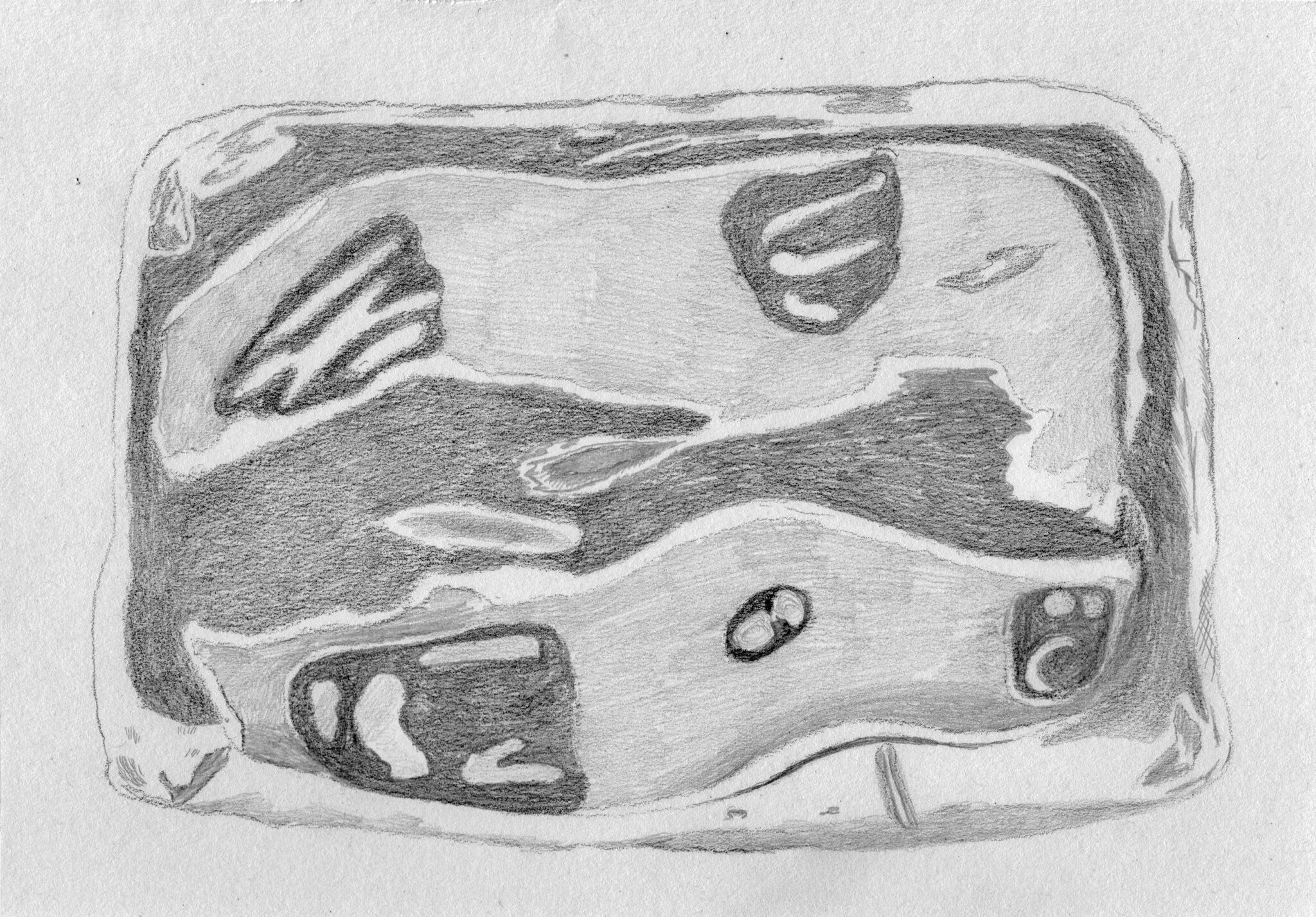 Surface, pencil on paper, 15x21cm, 2025