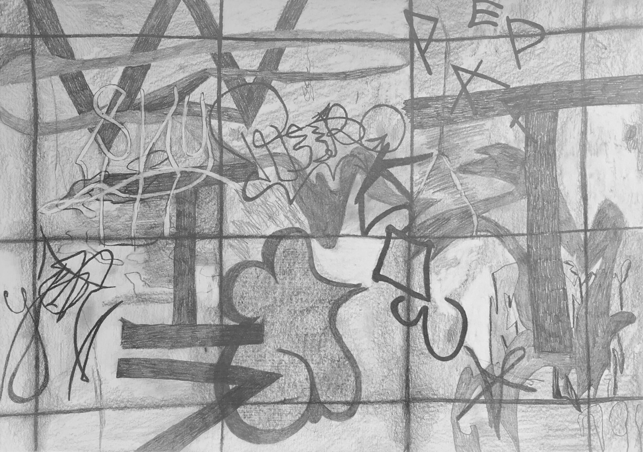 Tags, graphite on paper, 30x42cm, 2018