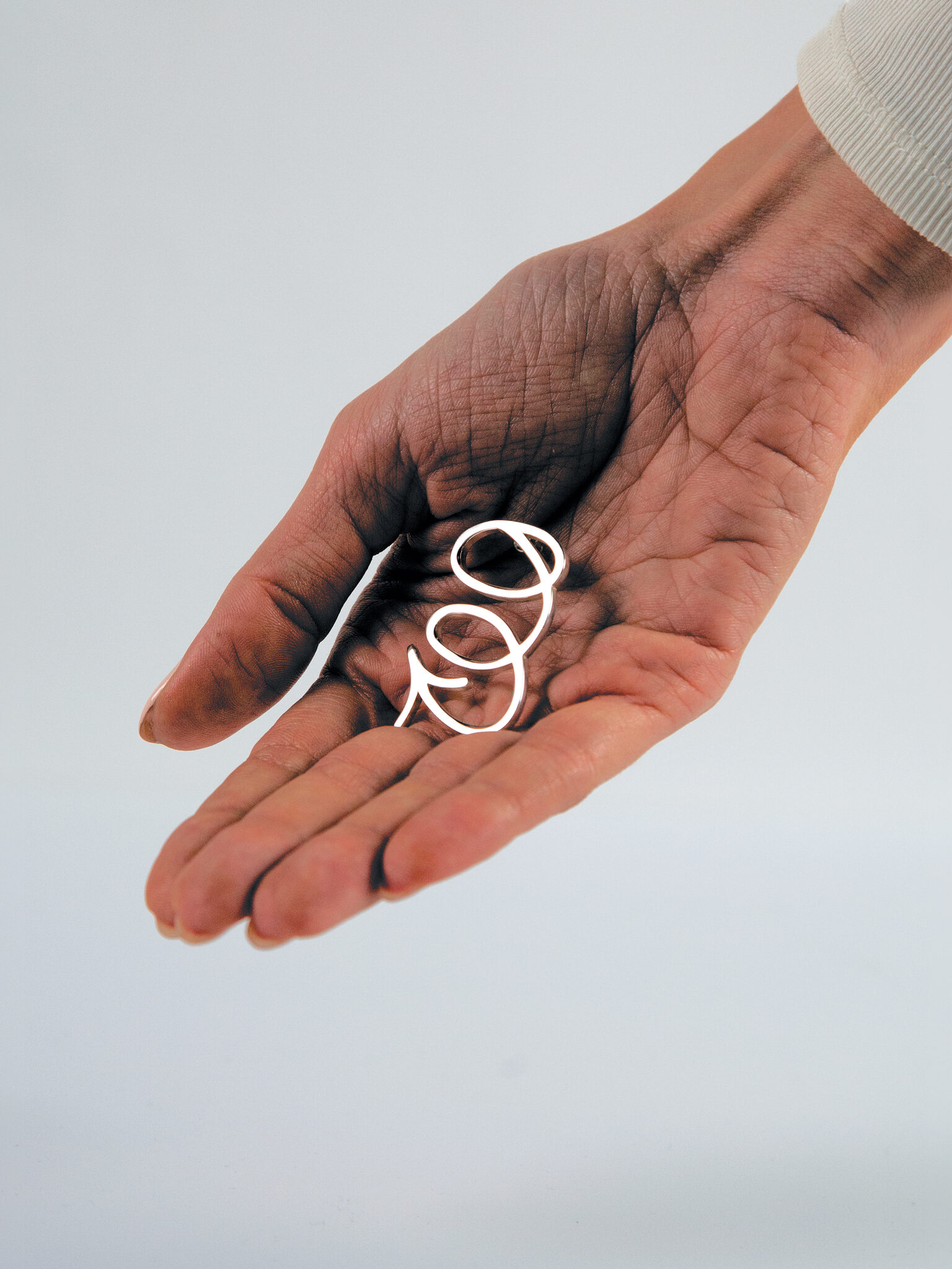 Body, earring, sterling silver, 2021