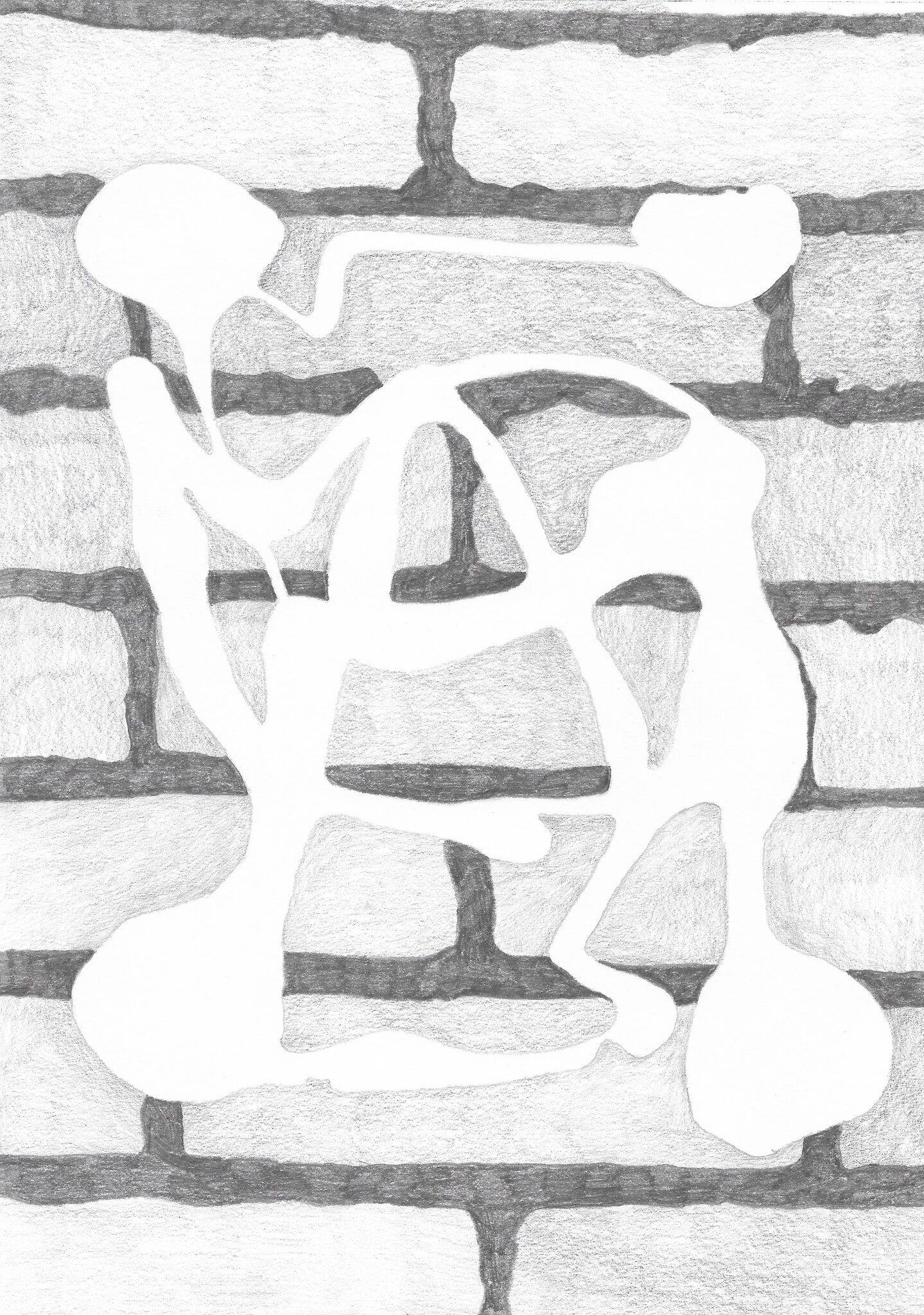 Ghost of connection, graphite on paper, 30x21cm, 2026